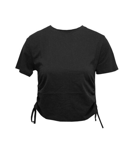 Womens/ladies ruched crop top black TriDri