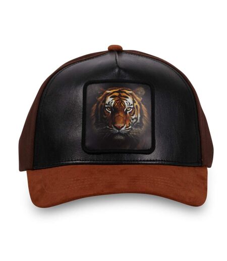 Casquette trucker bi-matière semi curved avec écusson animal Tiger Hatfield