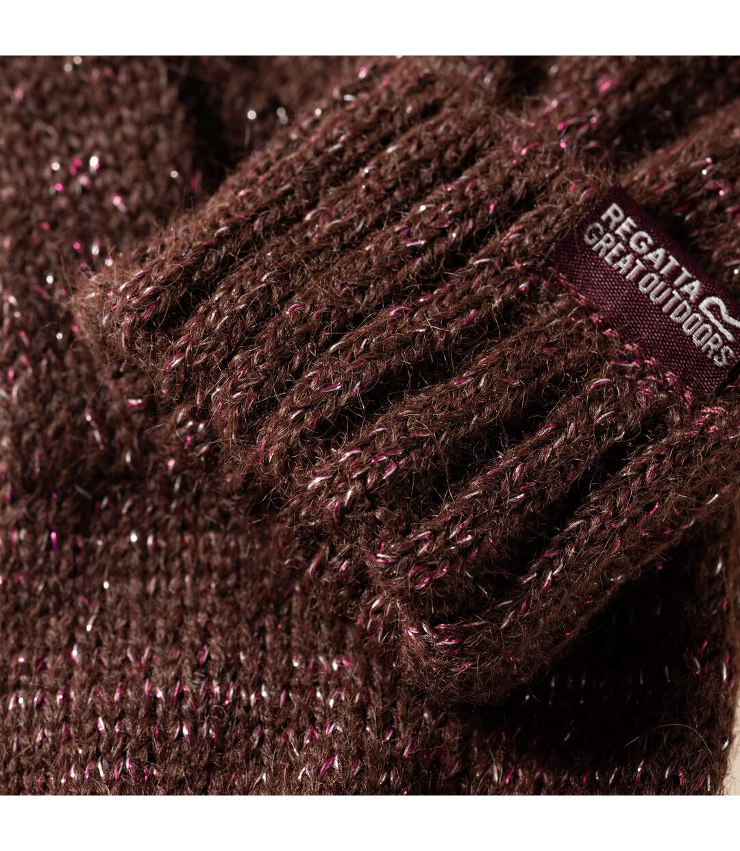 Gants D'hiver Unis À Revers Côtelés Multimix Femme Bordeaux Foncé Regatta-3