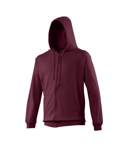 Sweatshirt à capuche et fermeture zippée homme bordeaux Awdis