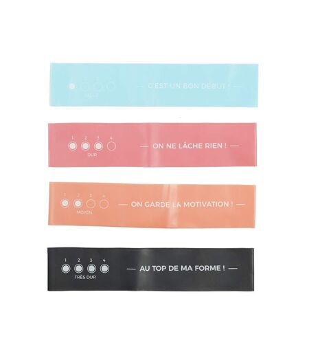 Lot de 4 Bandes de Résistance Fitness 16cm Multicolore