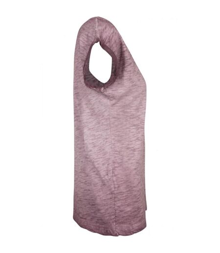 T-shirt Motif/style Teinture Par Pulvérisation Femme Bordeaux Build Your Brand