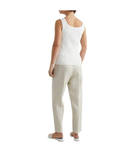 Débardeur Motif/style Côtelé Femme Écru Tommy Hilfiger