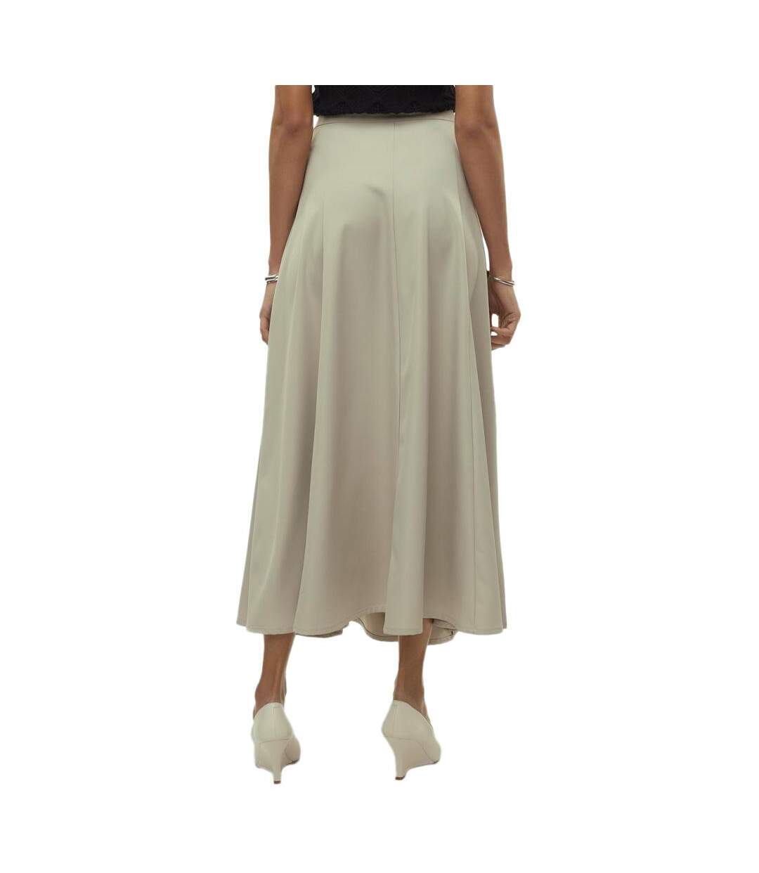 Jupe longue beige femme vero moda tara ancle-2