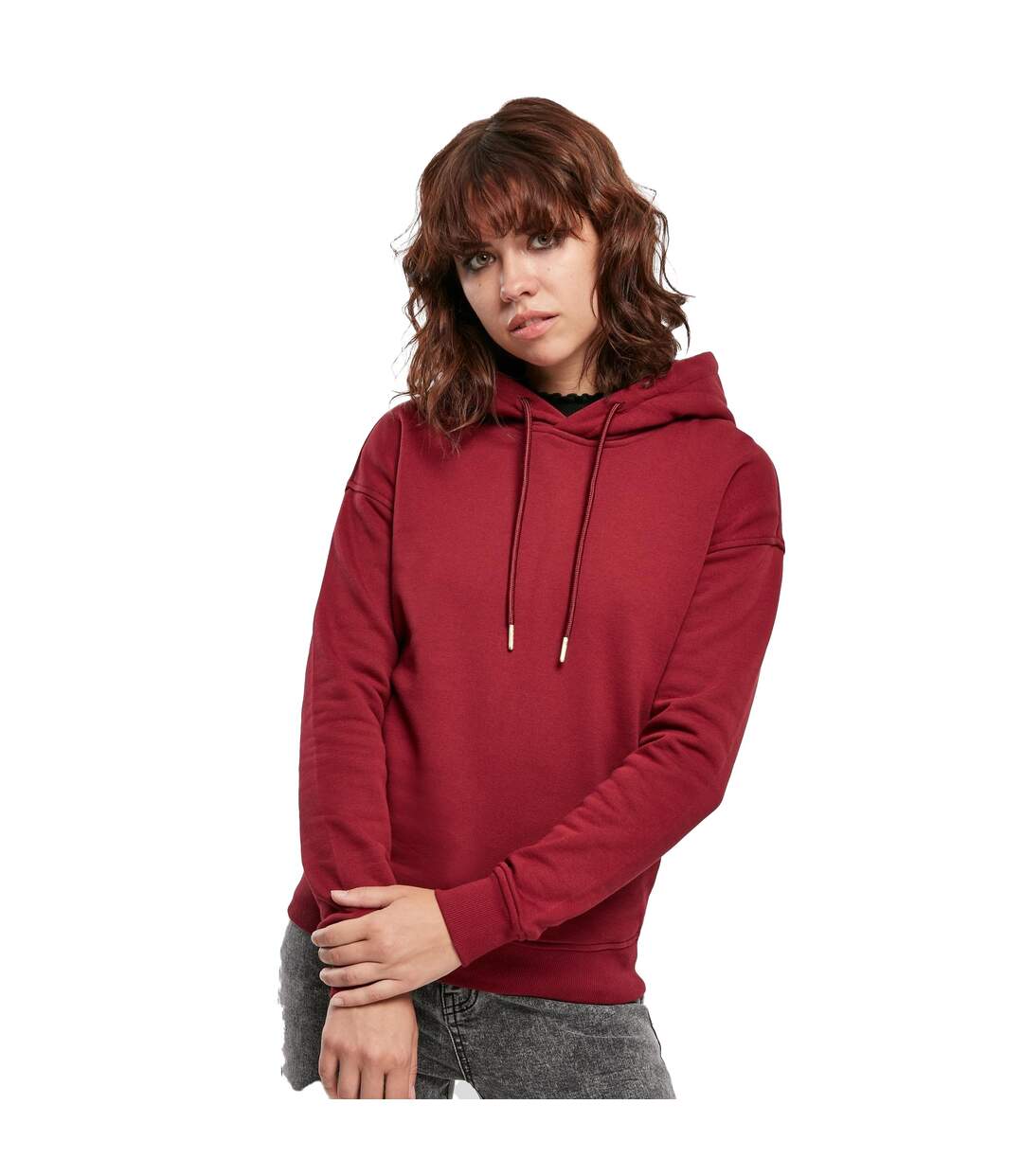 Sweat À Capuche Femme Bordeaux Urban Classics-3