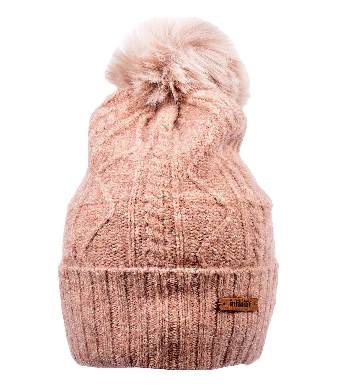 Bonnet Pompon INFINITF Femme 0212 POLAIRE ROSE-1