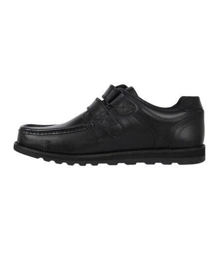 Mens Harrow Leather Hook And Loop Shoes Black Lee Cooper