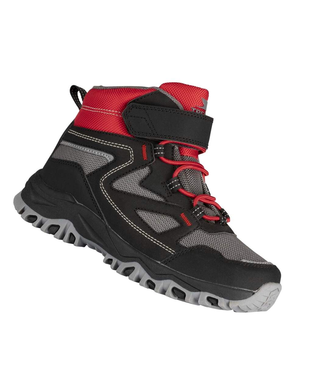 Childrens/kids Adair Walking Boots Black Red Trespass-2
