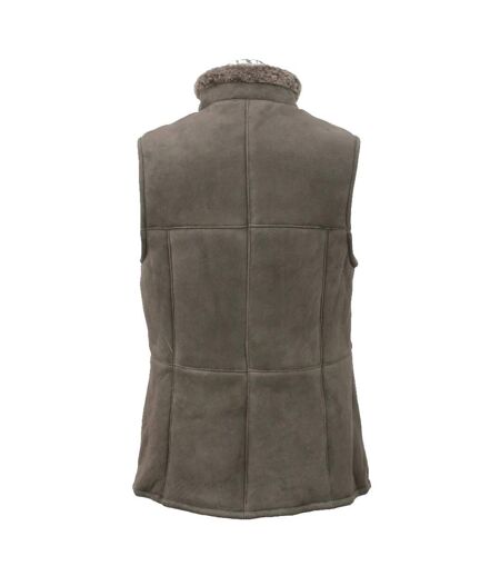 Womens/ladies gilly sheepskin gilet dark vizon Eastern Counties Leather