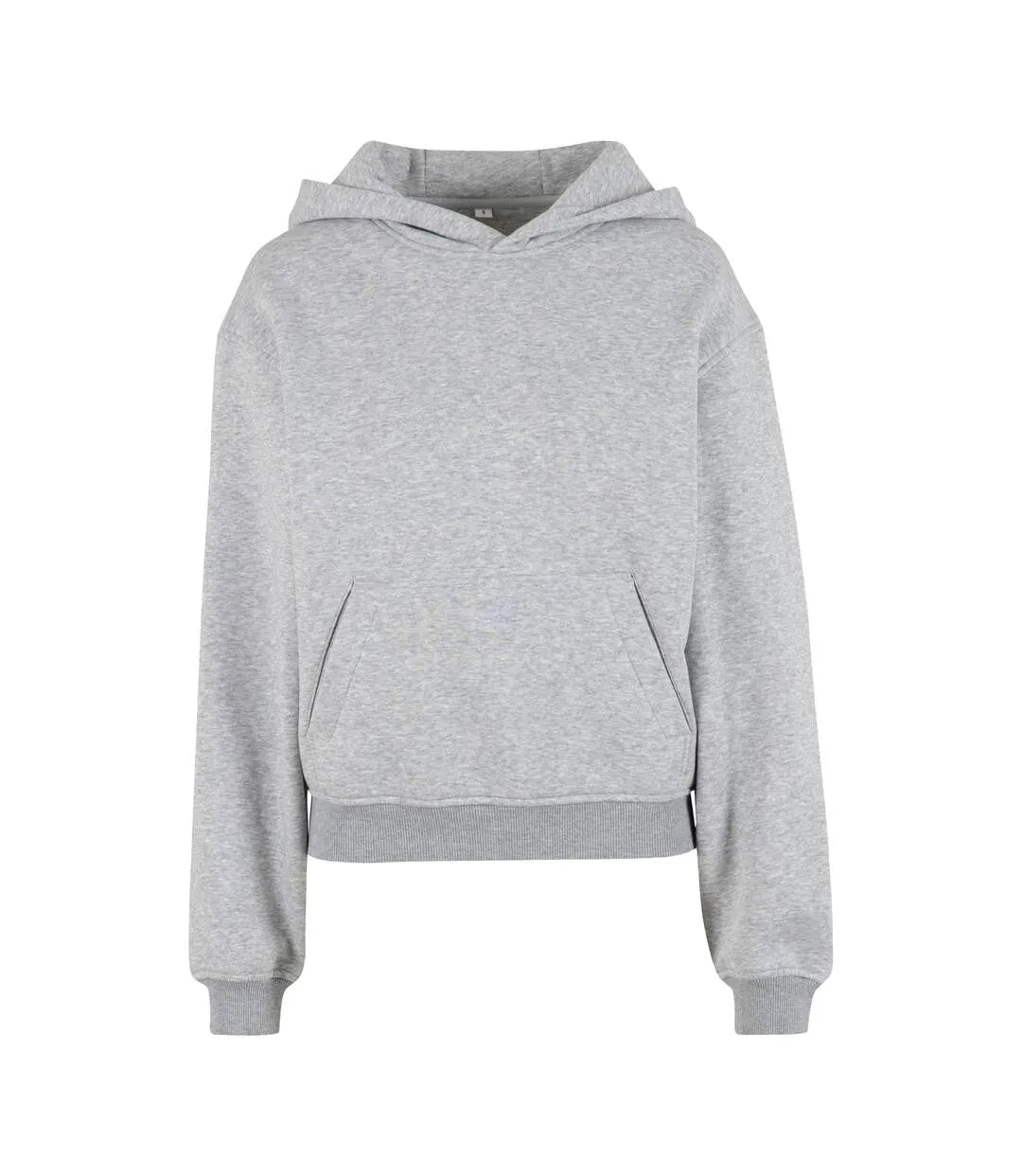 Womens/ladies Loose Fit Hoodie Heather Grey Build Your Brand-2