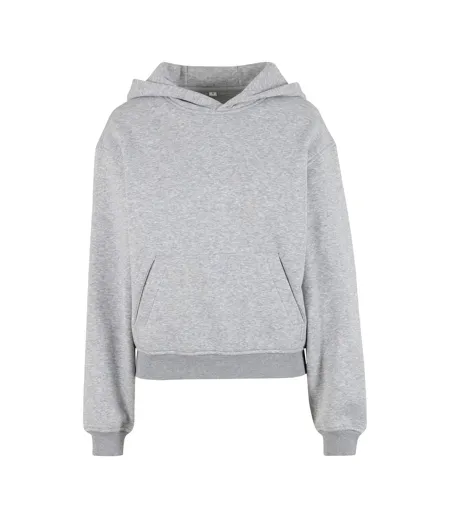 Womens/ladies Loose Fit Hoodie Heather Grey Build Your Brand
