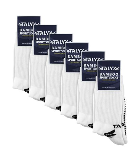 TALYX - Lot de 6 Chaussettes Montantes Homme Bambou Antidérapantes