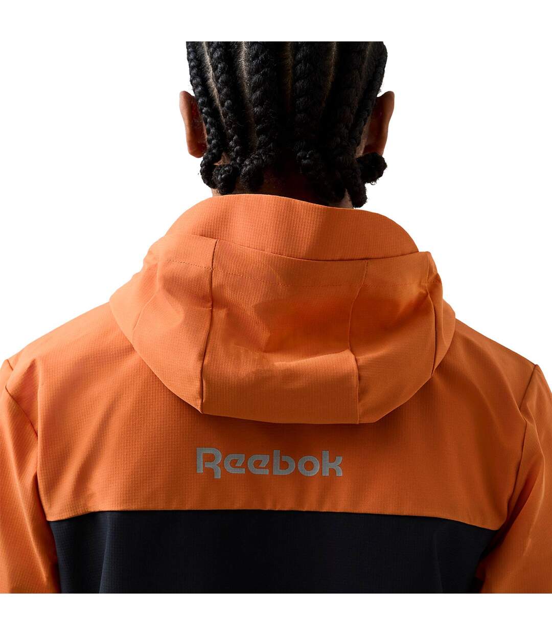Mens Burbage Overhead Windrunner Jacket Orange Black Reebok-3