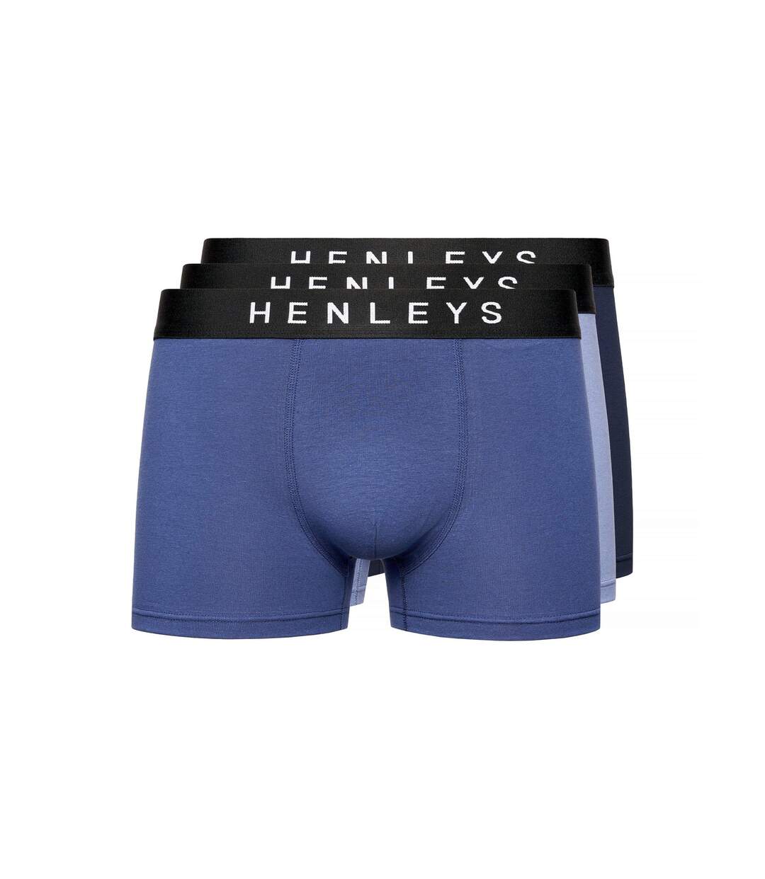 Pack of 3  Mens inky boxer shorts  blue Henleys-3