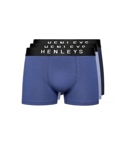 Pack of 3  Mens inky boxer shorts  blue Henleys