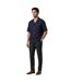 Mens Linen Blend Relaxed Fit Beach Shirt Blue Emporio Armani EA7-1