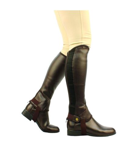 Saxon Unisex Equileather Half Chaps (Brown) - UTWB797