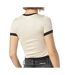 Top ecru/noir femme adidas knitted 3s tee-2