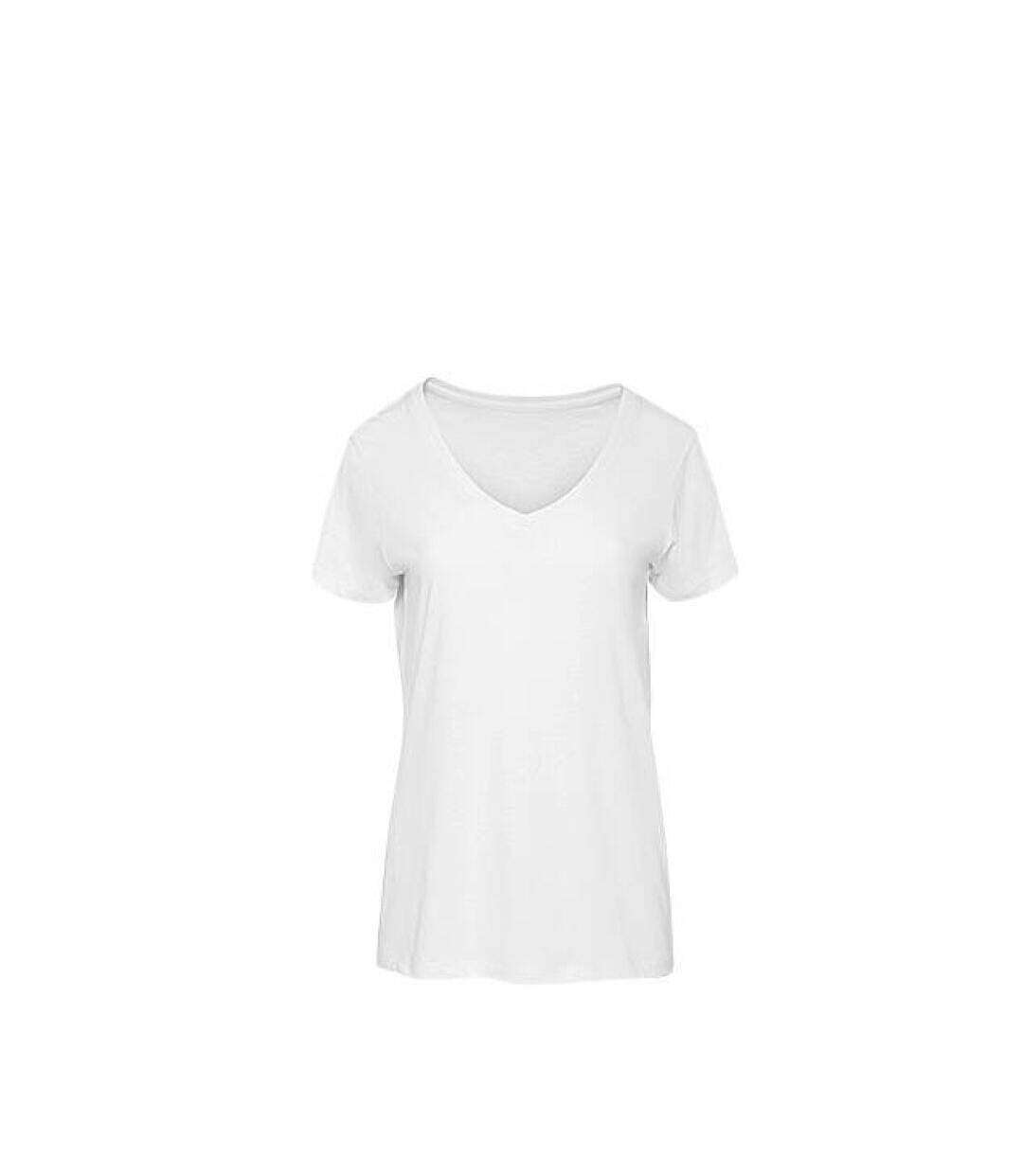 Tee-shirt col V en coton bio FEMME B&C COLLECTION-1