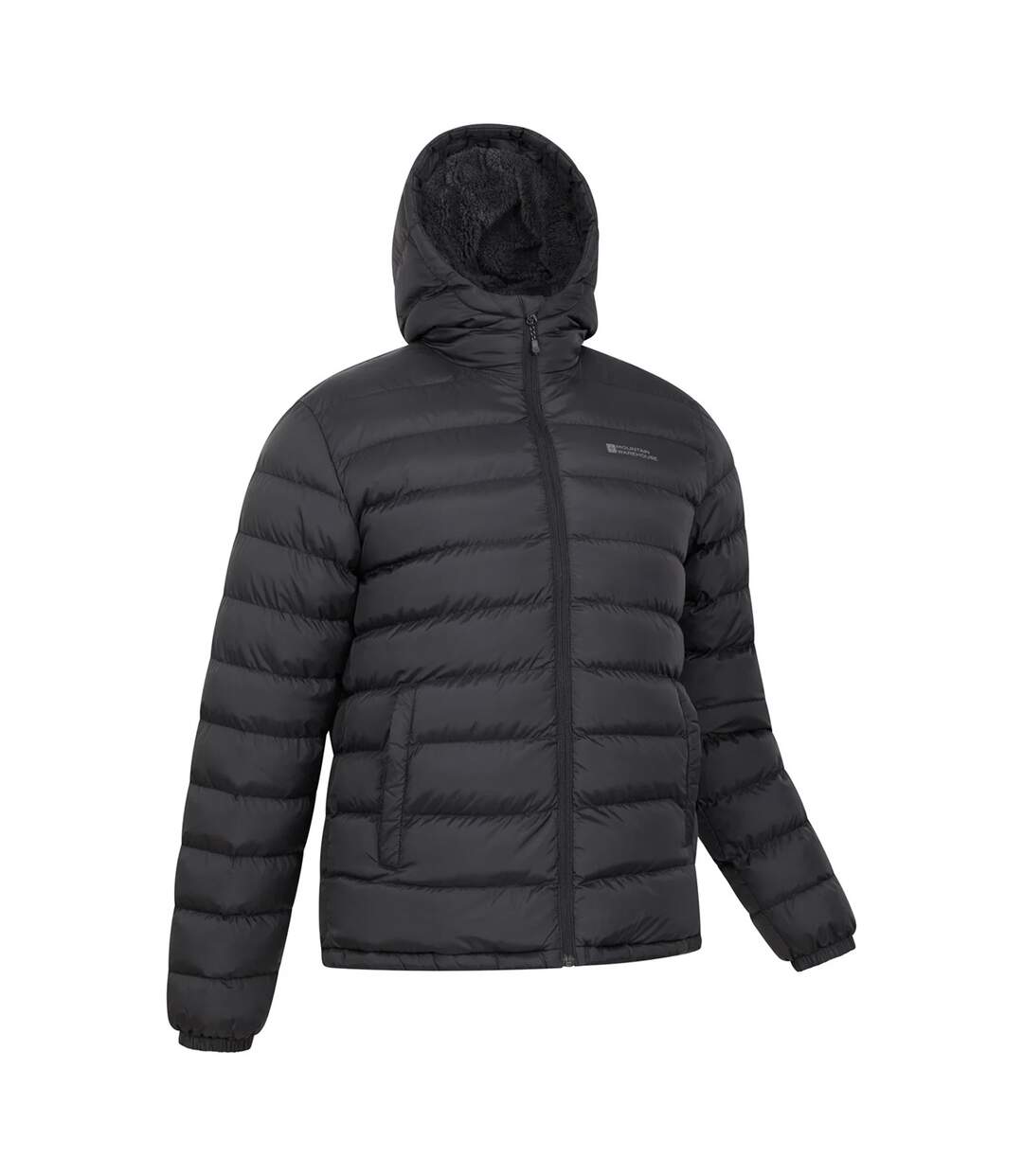 Mens Seasons Faux Fur Lined Padded Jacket Black Mountain Warehouse-2
