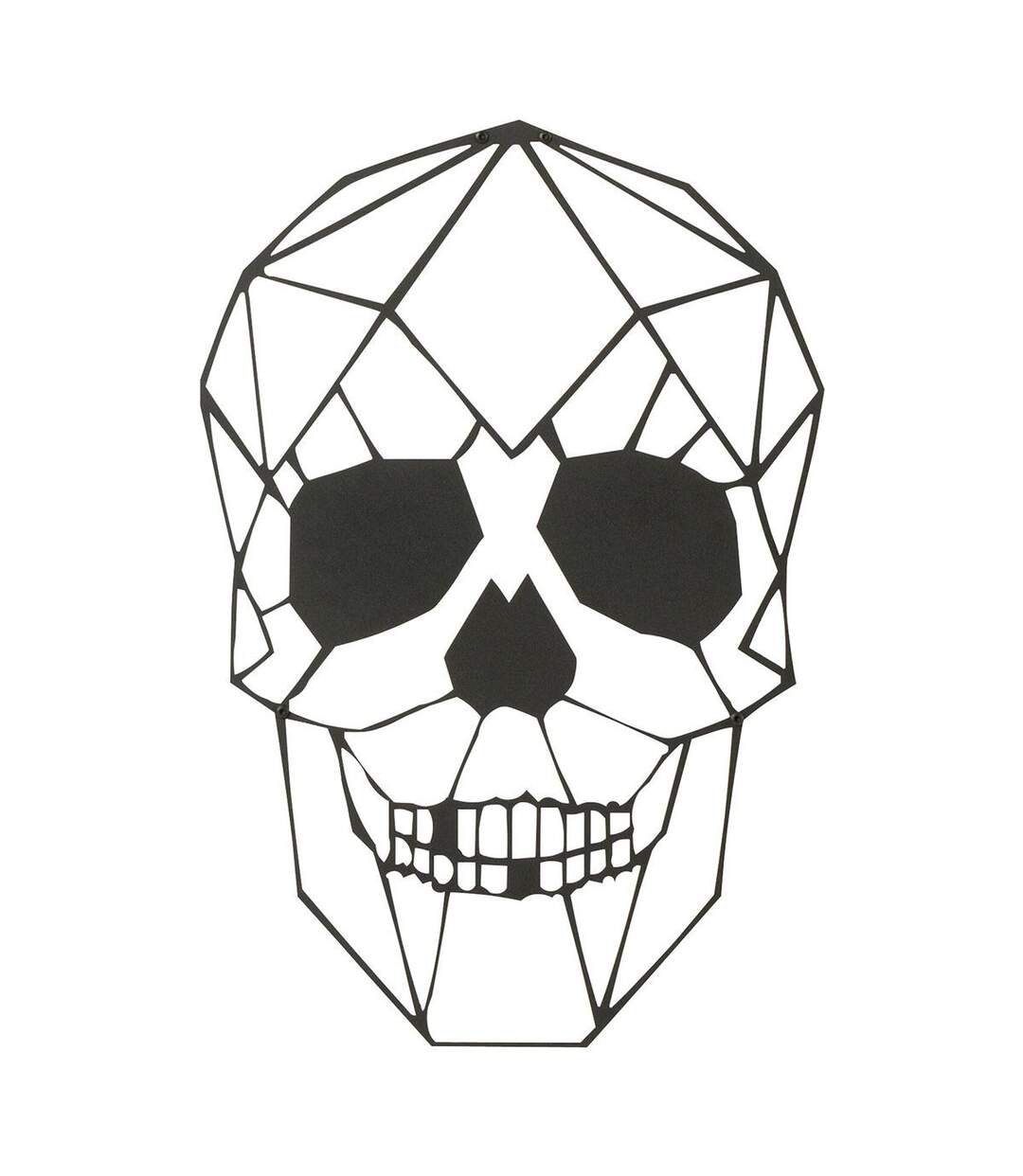 Décoration Murale en Métal Tête de Mort 50cm Noir-1