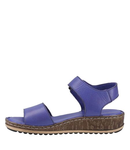 Womens/ladies Ellie Leather Sandals Indigo Hush Puppies