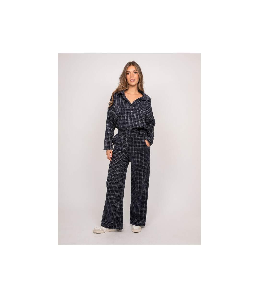 Pantalon large carreaux ELOPIA - Dona X Lisa-4