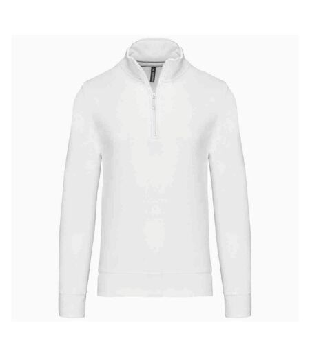 Kariban Mens Zip Neck Sweatshirt (White)