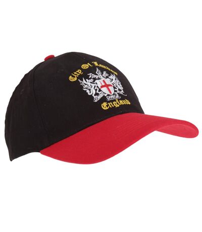 London England Baseball Cap With Adjustable Strap (Black/Red)