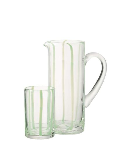 Carafe Rayures en Verre Ophelie 25cm Vert