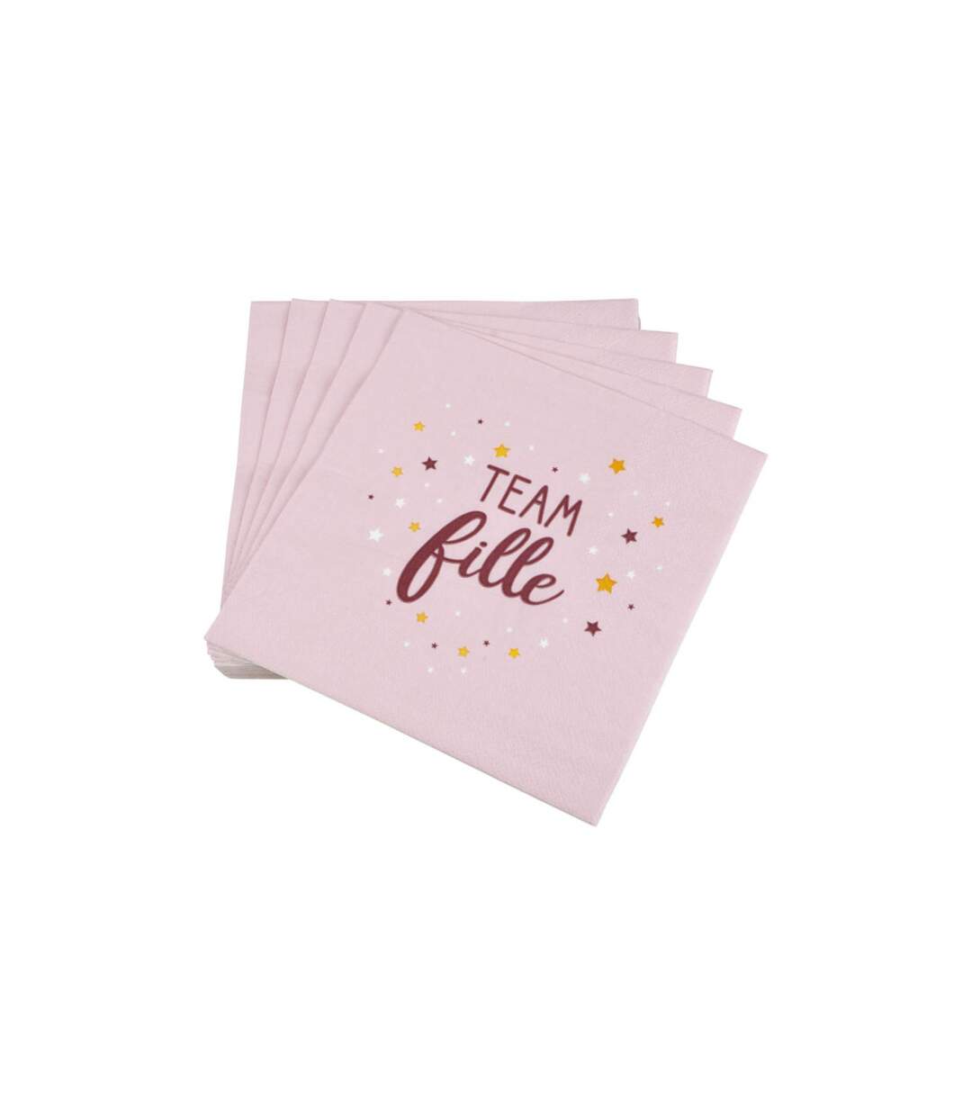 Lot de 20 Serviettes en Papier Team Fille 33x33cm Rose-1