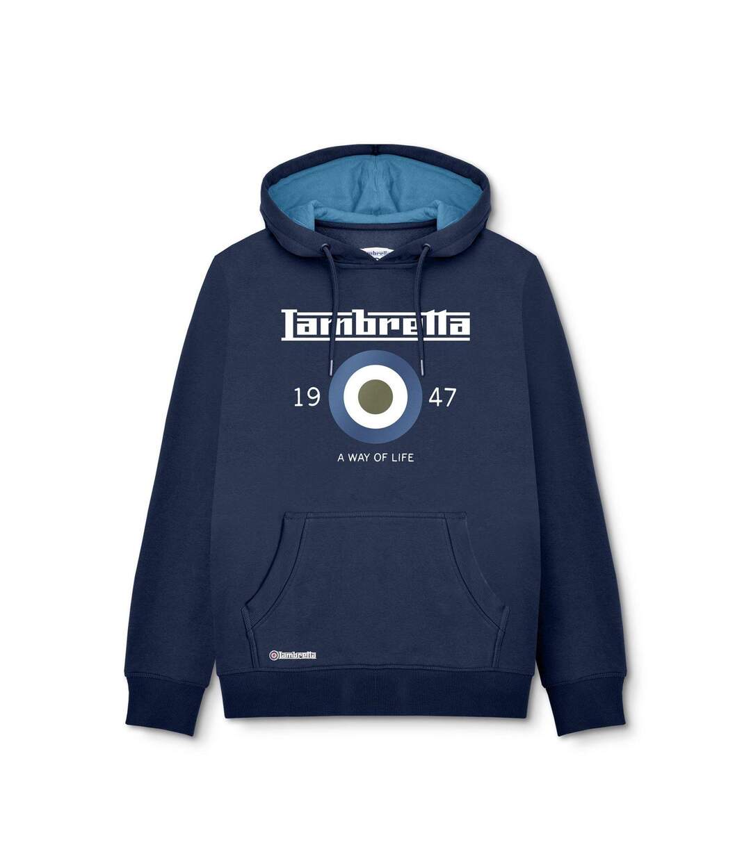 Sweat À Capuche Motif/style Cible Adulte Bleu Marine Lambretta-1