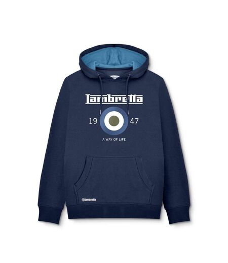 Sweat À Capuche Motif/style Cible Adulte Bleu Marine Lambretta