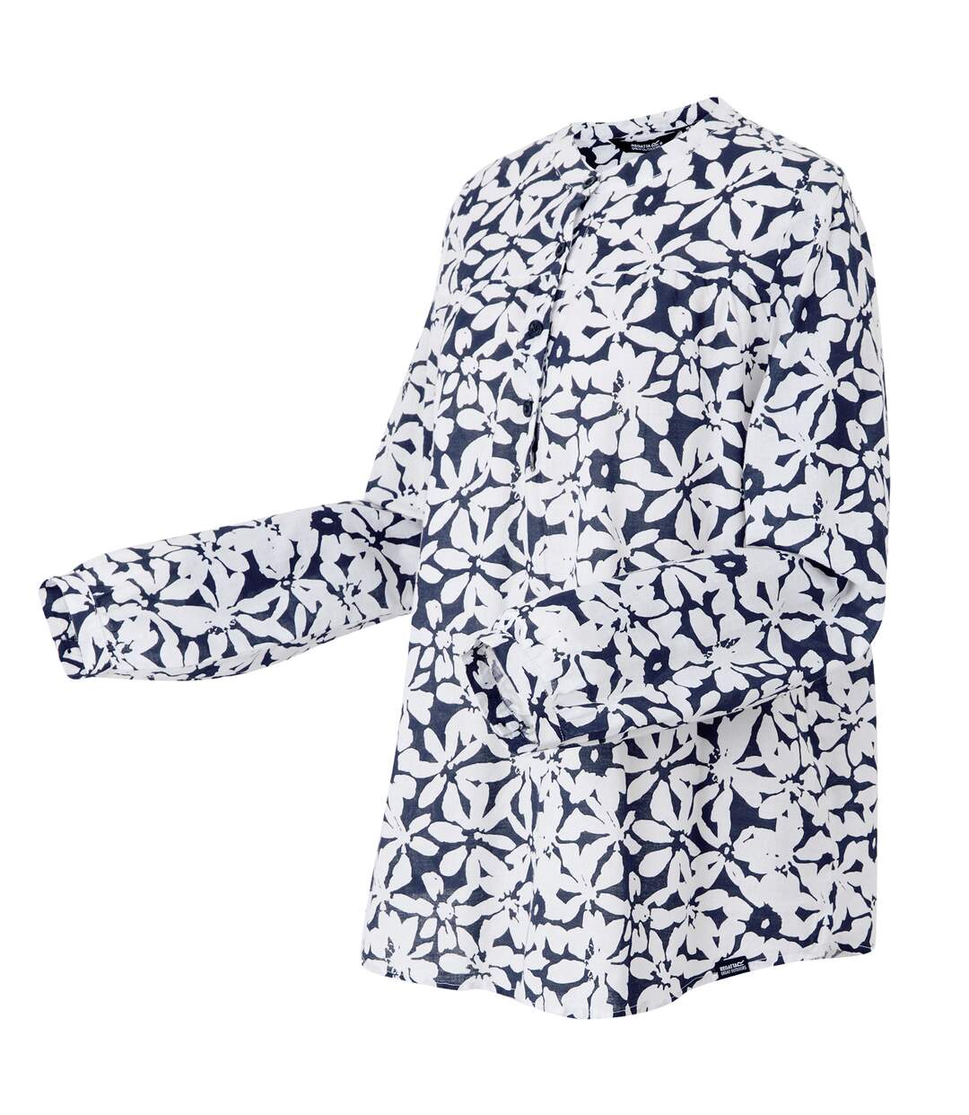 Womens/ladies Natine Large Floral Lightweight Shirt Navy White Regatta-4