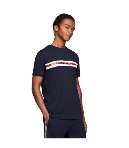 Mens Stripe Logo T-shirt Blue Tommy Hilfiger