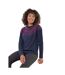 Womens/ladies Autumn Sprig Yoke Detail Autumn Jumper Navy Pink WoolOvers-1