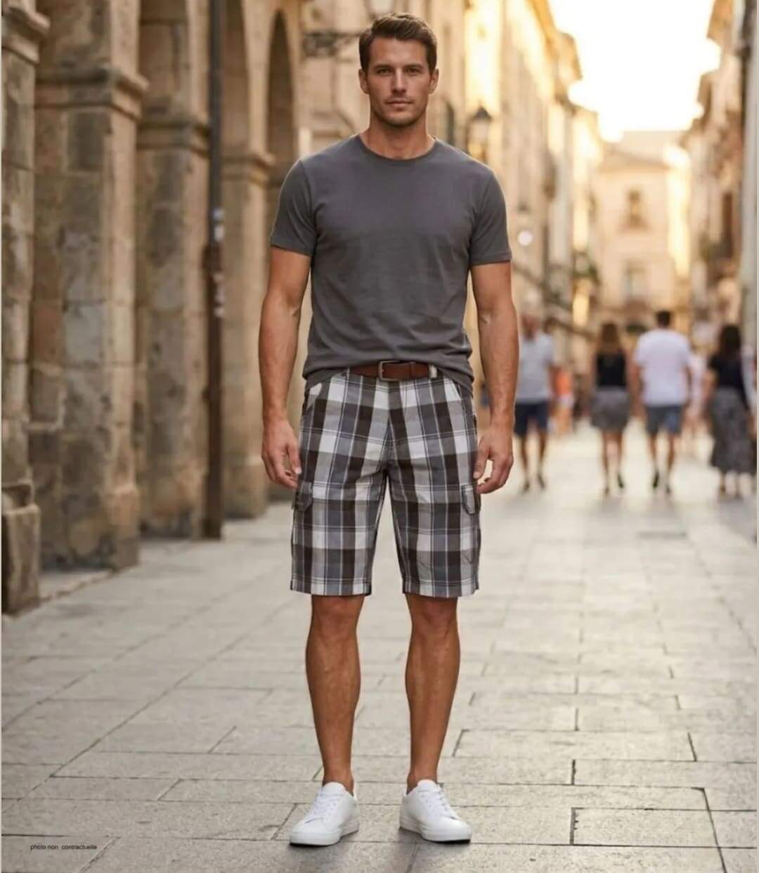 Bermuda homme WINCHESTER ILLOWA2 gris et chocolat : le short à carreaux en coton tout confort-5