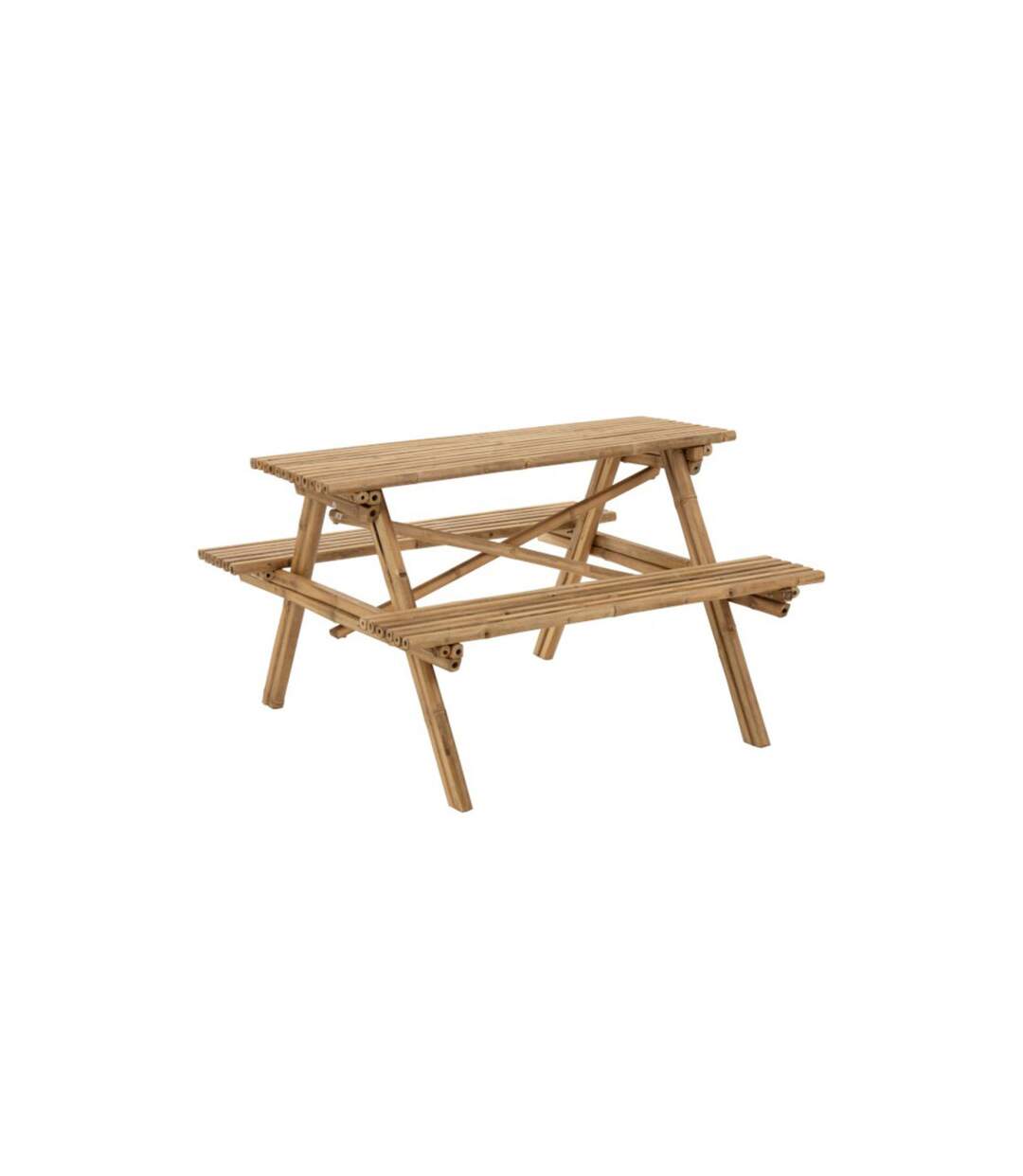 Table de Jardin & 2 Bancs Paradis 134cm Naturel-1