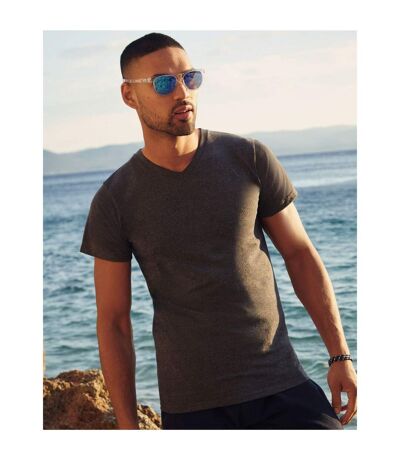 T-shirt À Manches Courtes Homme Gris Foncé Chiné Fruit Of The Loom