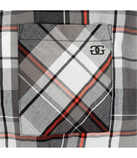 Mens Checkered Short-sleeved Shirt Black Red Giorgio