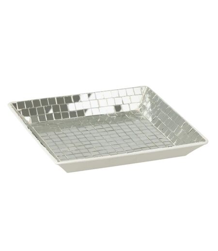 Plateau Mosaïque en Verre Disco 20cm Argent