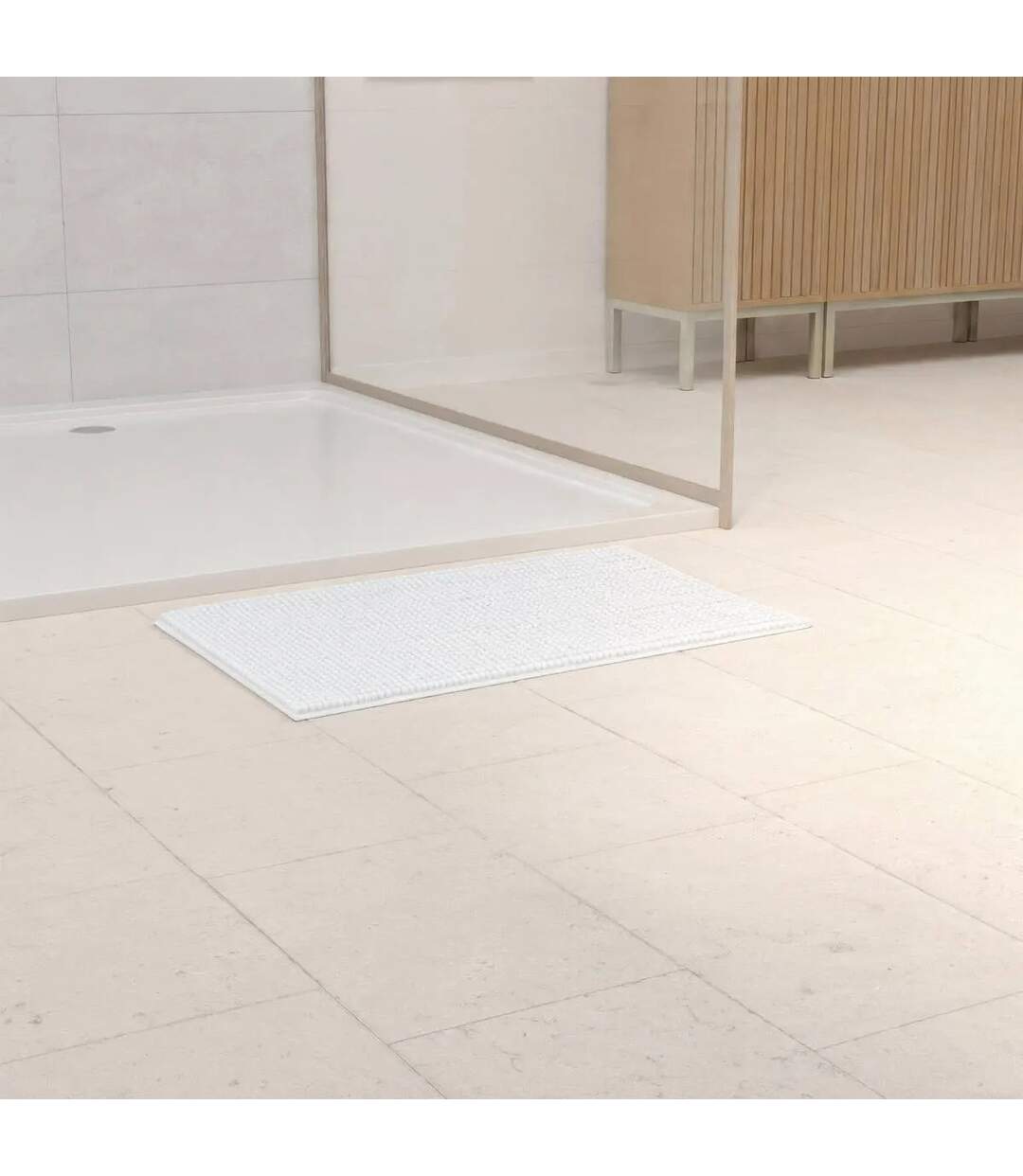 Tapis de Salle de Bain Chenille 50x80cm Blanc-4