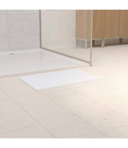 Tapis de Salle de Bain Chenille 50x80cm Blanc
