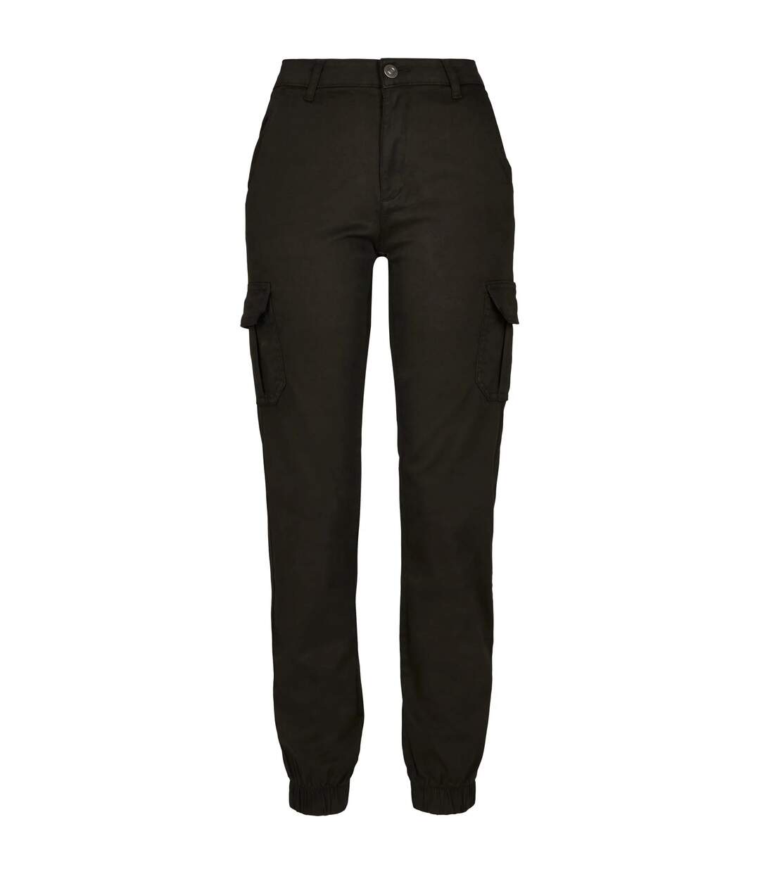 Womens/ladies High Waist Cargo Trousers Black Urban Classics-1