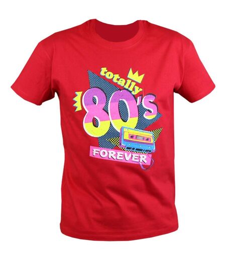 T-shirt homme manches courtes - 24306 - Totally 80's années 1980 disco - rouge