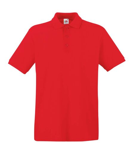 Fruit Of The Loom Premium Mens Short Sleeve Polo Shirt (Red)