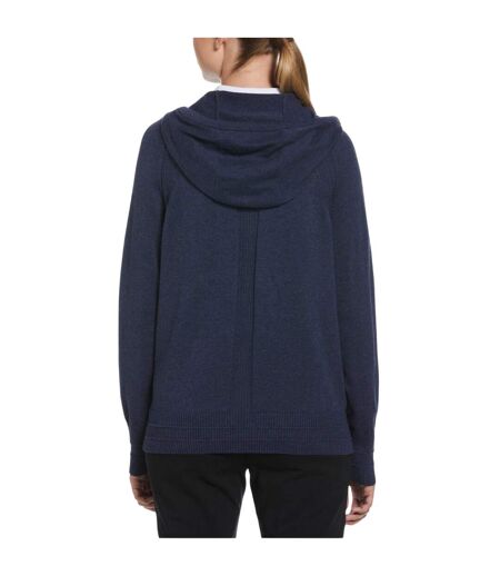 Womens/ladies Plain Drawstring Hoodie Navy Marl Callaway