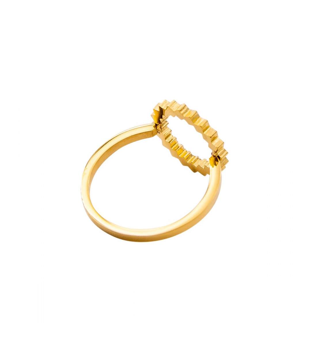 Bague Fashion Femme Acier Dorée Ornée Zirconium-3