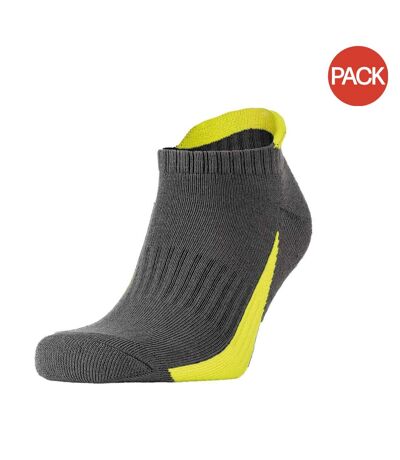 Chaussettes de sport adulte gris / vert fluo Spiro