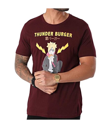 T-shirt Motif/style Logo Thunder Burger Homme Bordeaux Boruto: Naruto Next Generations